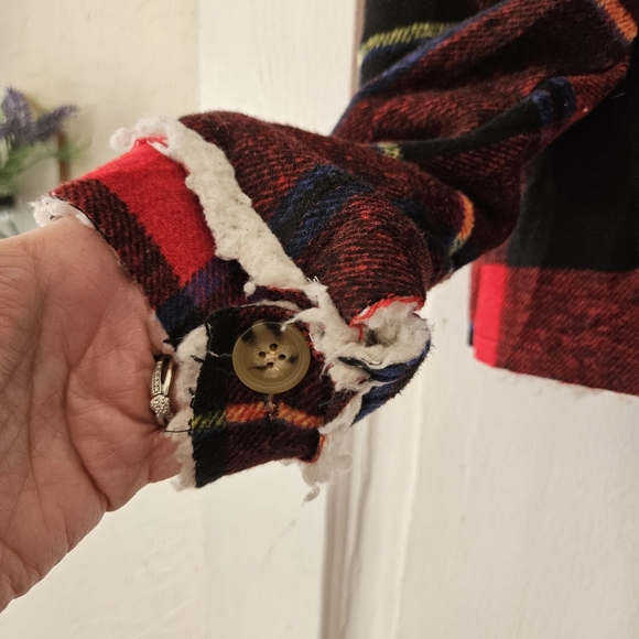 Spoon Jeans Junior's Cropped Flannel And Sherpa Trucker Jacket Size Small - Picture 2 of 8